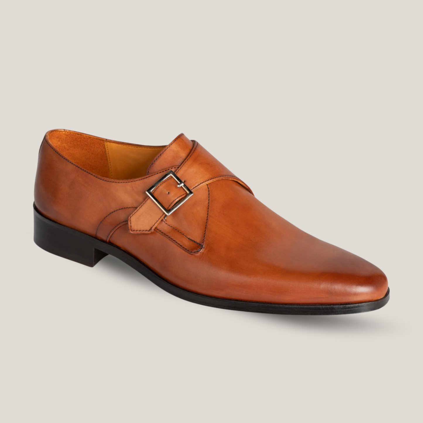 Luxury Monk-Strap Dress Shoe Italian Hand Made in Patina Vitello