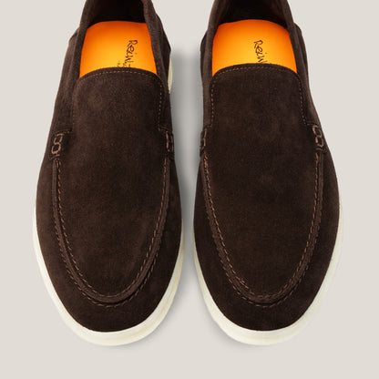 Capri Dark Brown Suede Loafers