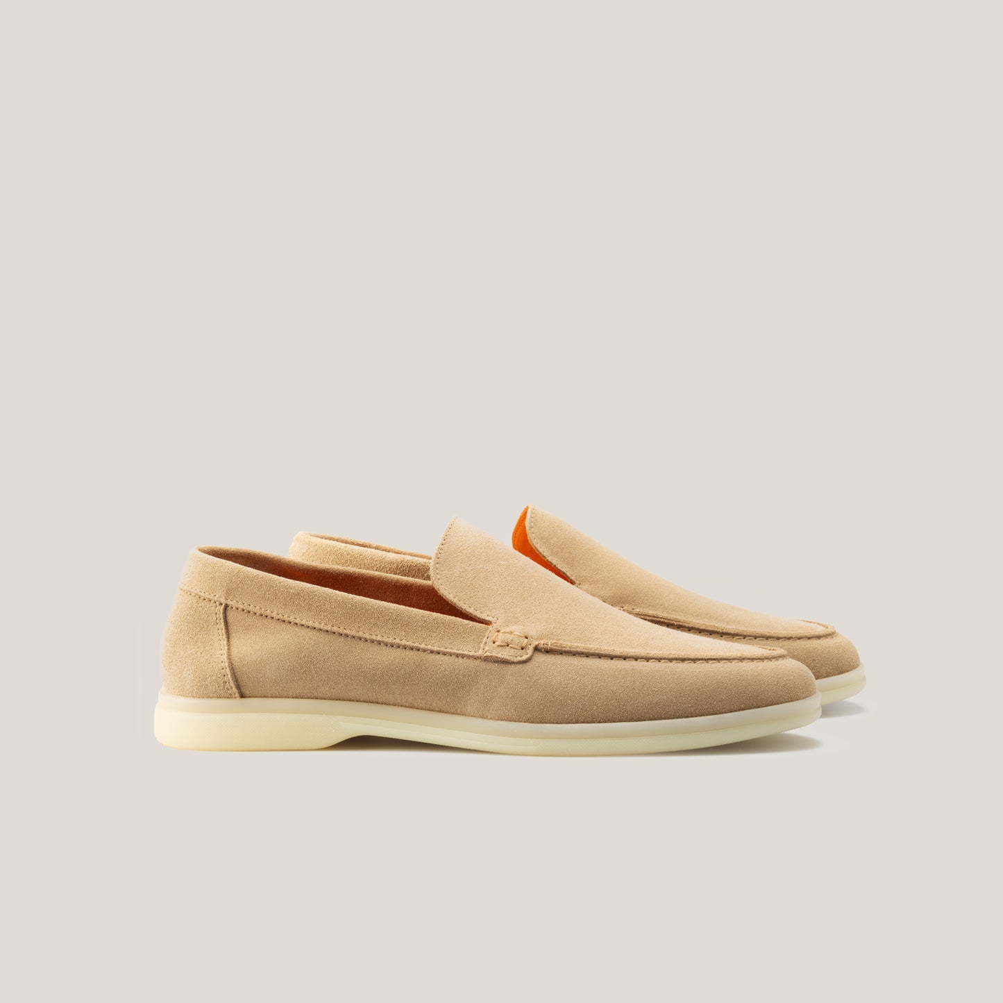 Capri Cappuccino Beige Suede Loafers