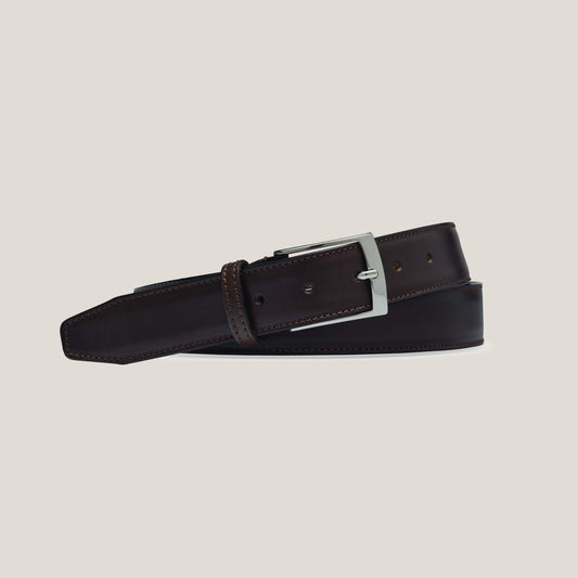 Cacao Brown Patina Vitello Belt