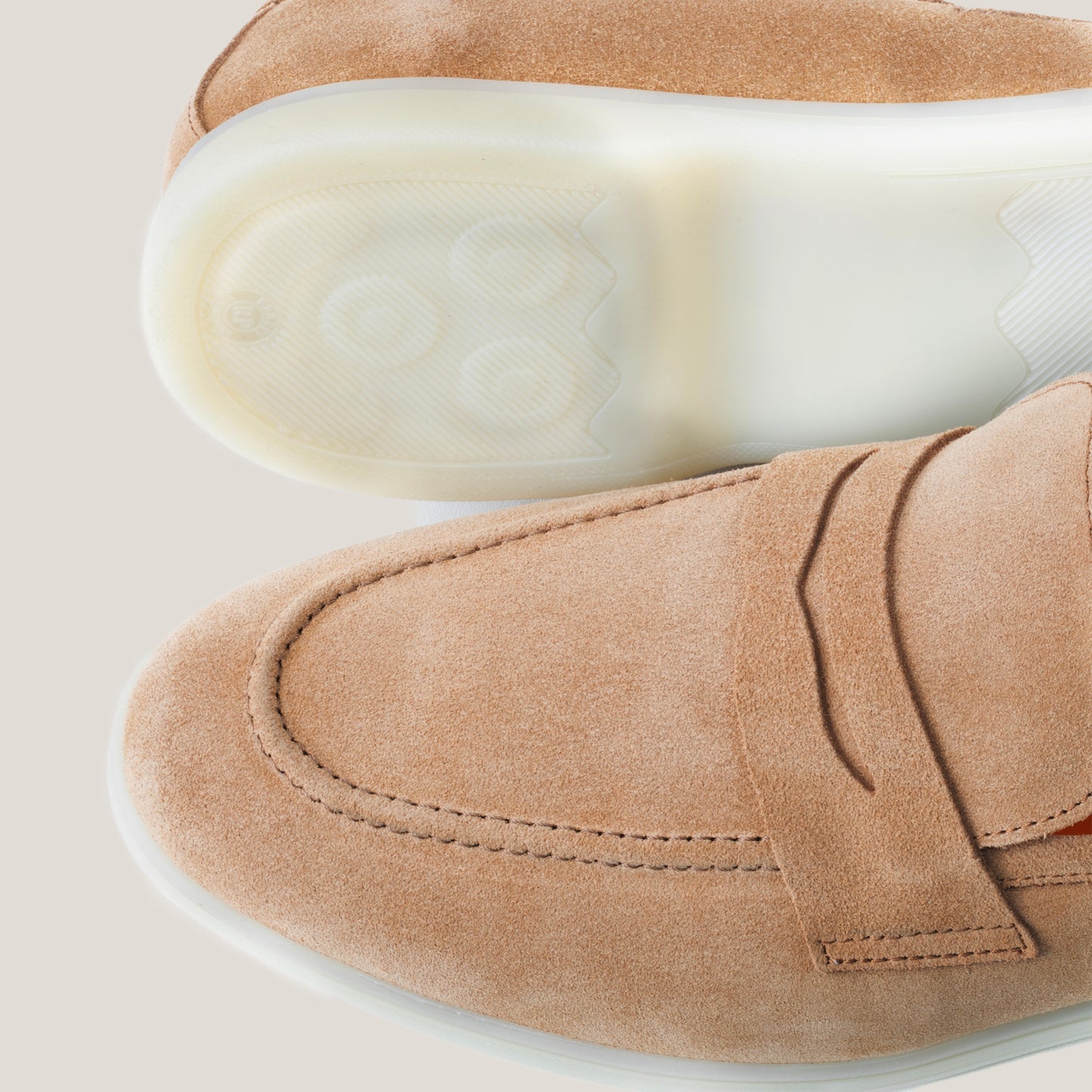 Portofino - Light Beige Suede - Penny Loafers