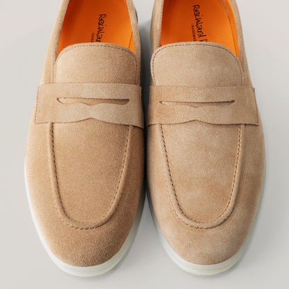 Portofino - Light Beige Suede - Penny Loafers