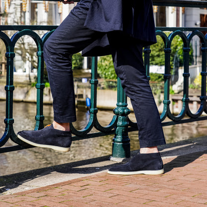 Andora Dark Navy Suede Loafer Boots