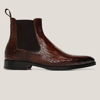 Bergamo Dress Boot Terra d'Oro Patina Croco