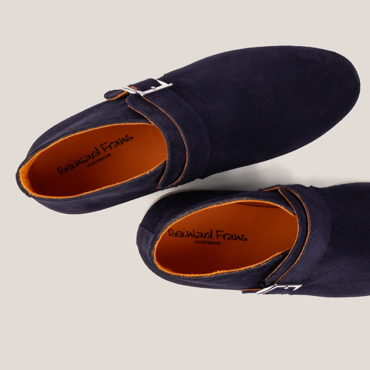 Biella Navy Blue Suede Monk Strap Boots