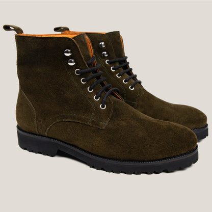 Bolzano24 Camouflage Green Suede Boots