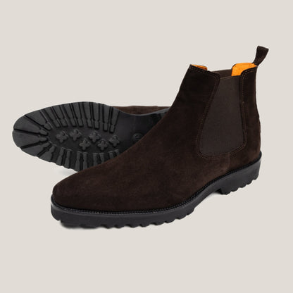 Chelsea24 Dark Brown Suede Chelsea Boots