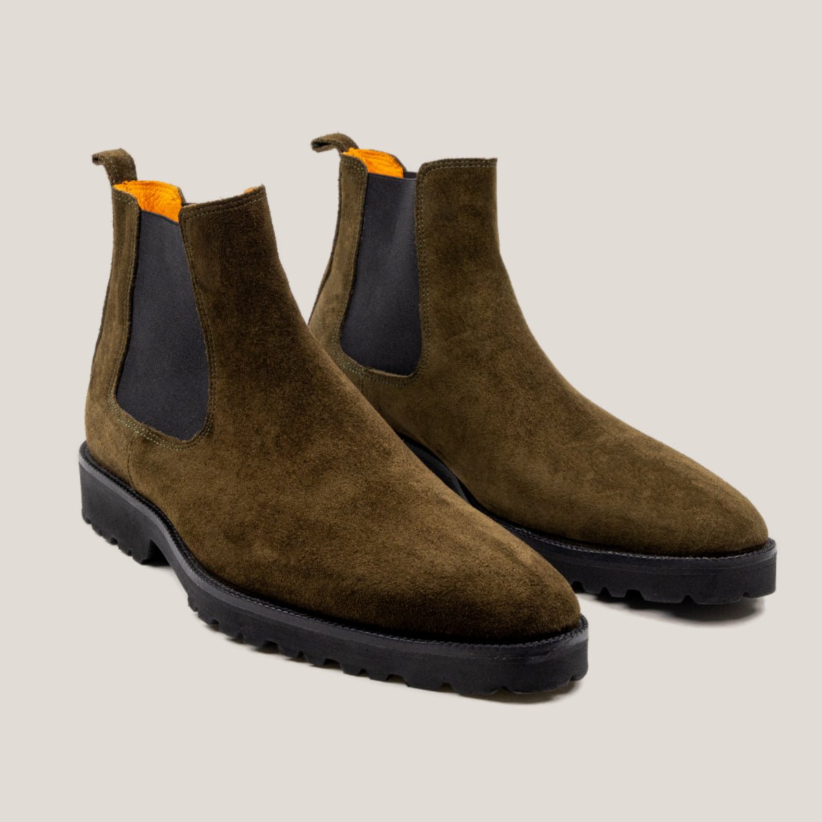 Chelsea24 Camouflage Green Suede Chelsea Boots