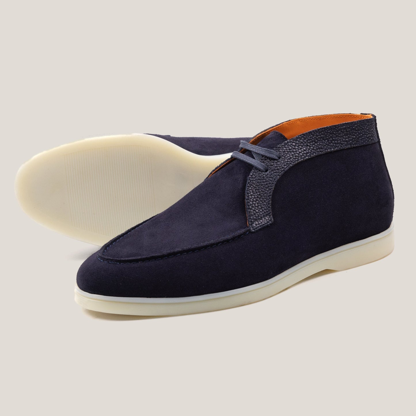 Lecco - Croco Dark Navy Suede Chukkas