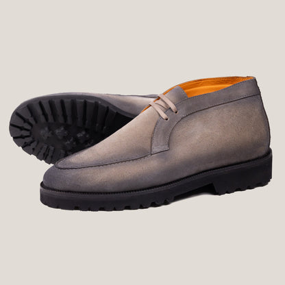 Lecco Taupe Grey Suede Chukkas