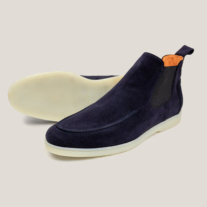 Livorno Dark Navy Suede Chelsea Boots