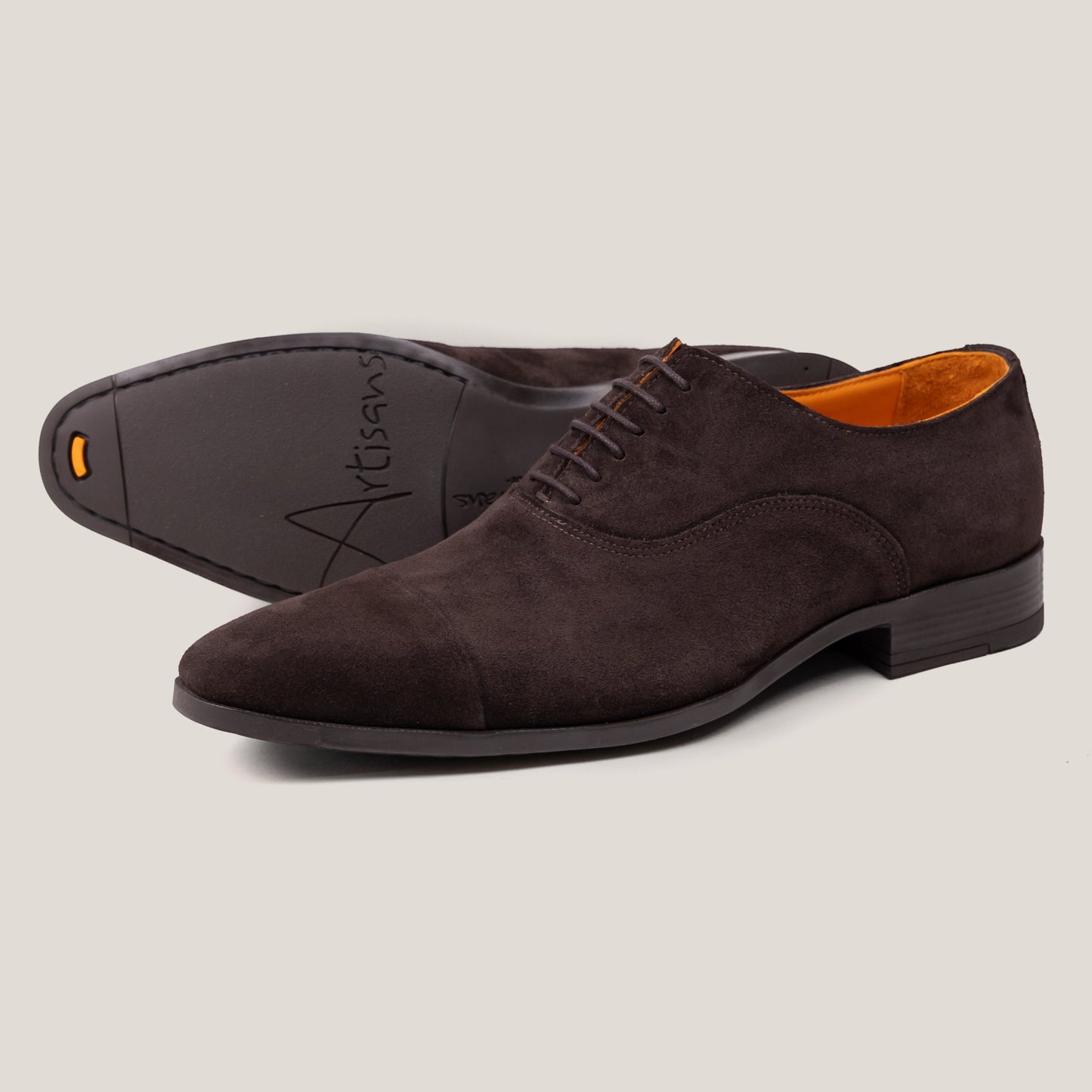 Oxford24 Dark Brown Suede Cap Toe Oxfords