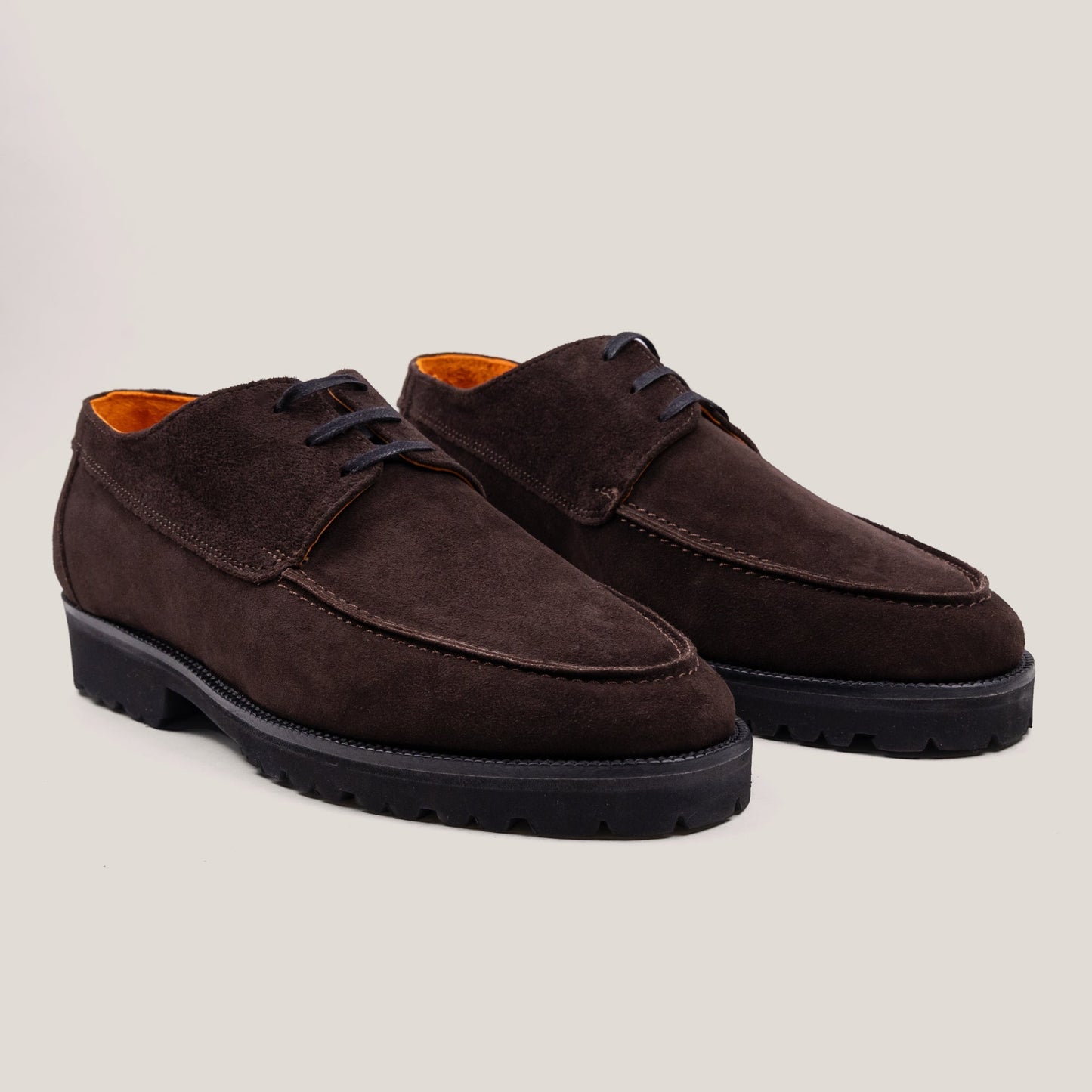 Pescia Dark Brown Suede Lace-up Loafers