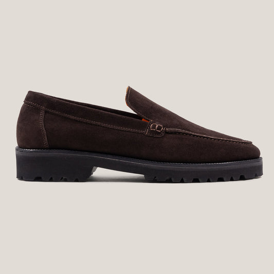 Trento Dark Brown Suede Loafers