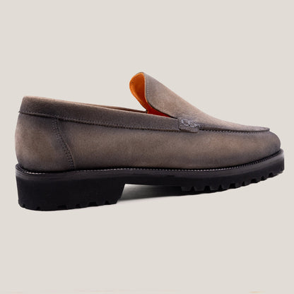 Trento Taupe Grey Suede Loafers